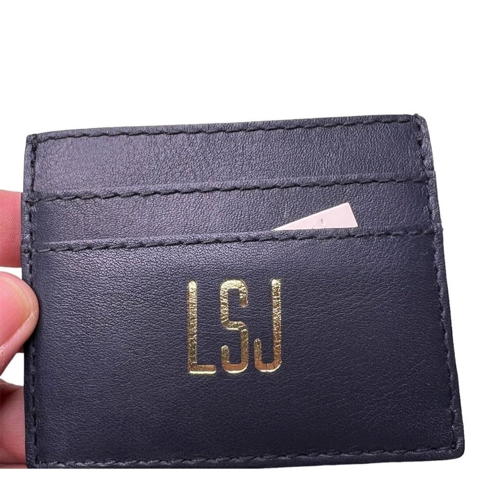 Madewell Womens Leather Card Case Navy Blue G2704 Embossed